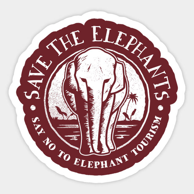 Elephant Rescue - Save The Elephants Sticker by bangtees